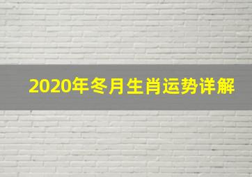 2020年冬月生肖运势详解