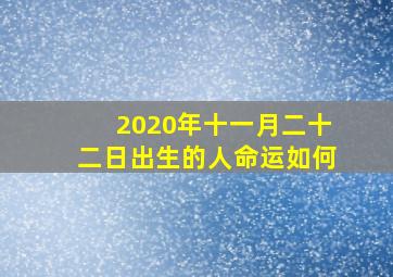 2020年十一月二十二日出生的人命运如何