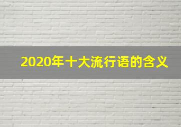 2020年十大流行语的含义