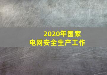 2020年国家电网安全生产工作