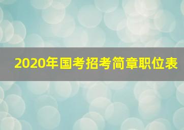 2020年国考招考简章职位表