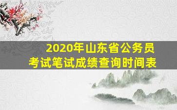 2020年山东省公务员考试笔试成绩查询时间表