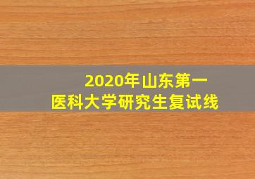 2020年山东第一医科大学研究生复试线