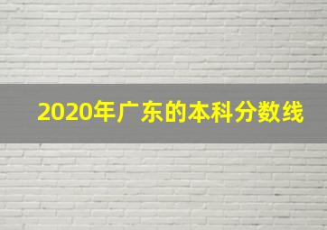 2020年广东的本科分数线