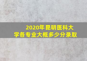 2020年昆明医科大学各专业大概多少分录取