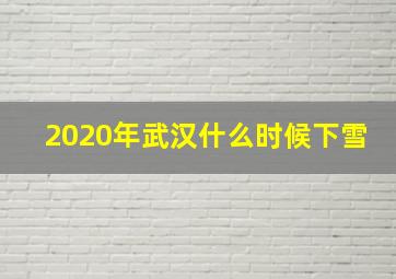 2020年武汉什么时候下雪