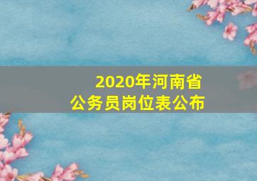 2020年河南省公务员岗位表公布