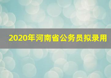 2020年河南省公务员拟录用