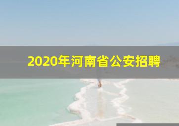 2020年河南省公安招聘