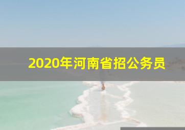 2020年河南省招公务员