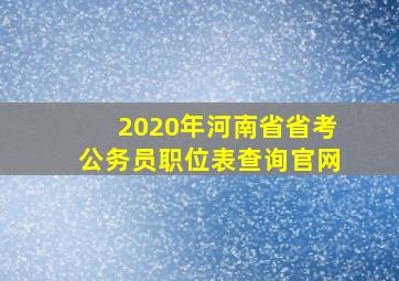 2020年河南省省考公务员职位表查询官网