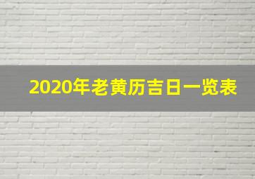 2020年老黄历吉日一览表