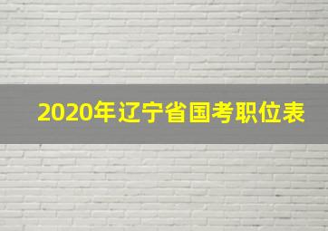 2020年辽宁省国考职位表