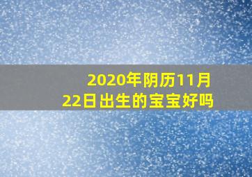 2020年阴历11月22日出生的宝宝好吗