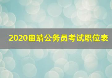 2020曲靖公务员考试职位表