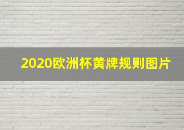 2020欧洲杯黄牌规则图片