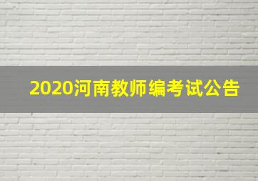 2020河南教师编考试公告