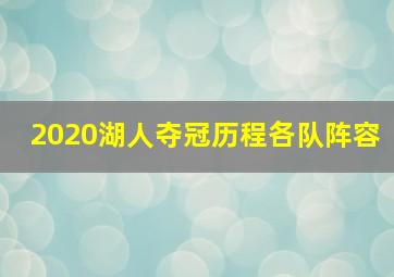 2020湖人夺冠历程各队阵容