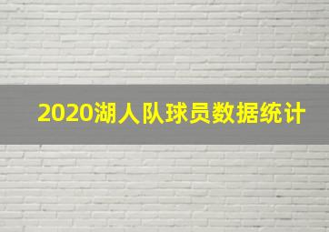 2020湖人队球员数据统计