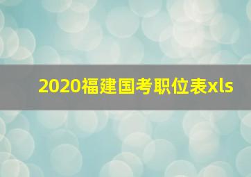 2020福建国考职位表xls