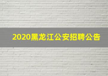 2020黑龙江公安招聘公告