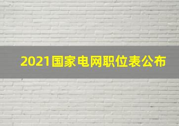 2021国家电网职位表公布