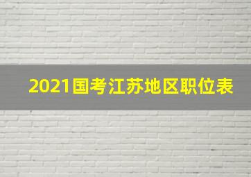 2021国考江苏地区职位表