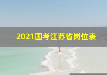 2021国考江苏省岗位表