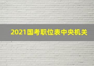 2021国考职位表中央机关