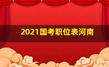 2021国考职位表河南