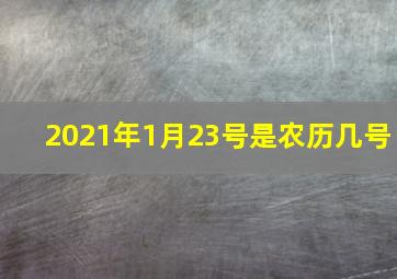 2021年1月23号是农历几号