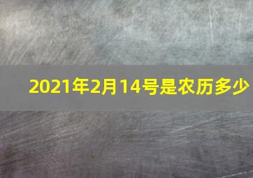 2021年2月14号是农历多少