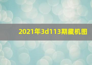 2021年3d113期藏机图