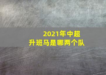 2021年中超升班马是哪两个队