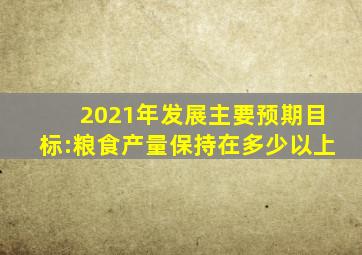 2021年发展主要预期目标:粮食产量保持在多少以上