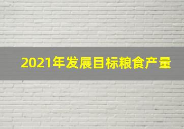 2021年发展目标粮食产量