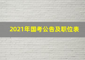 2021年国考公告及职位表