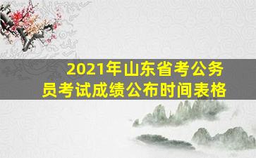 2021年山东省考公务员考试成绩公布时间表格