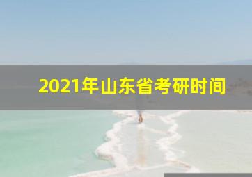 2021年山东省考研时间