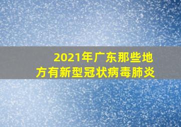 2021年广东那些地方有新型冠状病毒肺炎