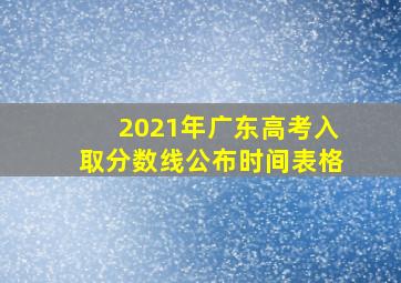 2021年广东高考入取分数线公布时间表格