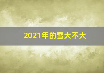 2021年的雪大不大