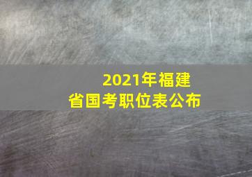 2021年福建省国考职位表公布