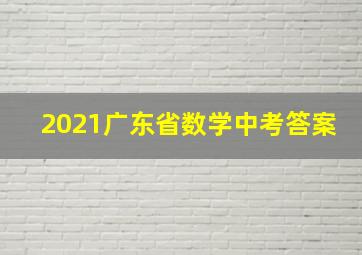 2021广东省数学中考答案