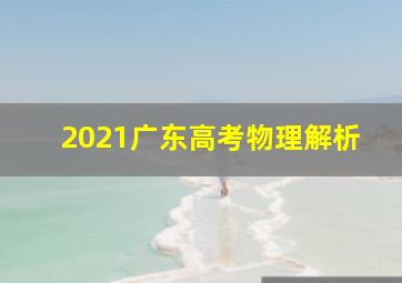 2021广东高考物理解析