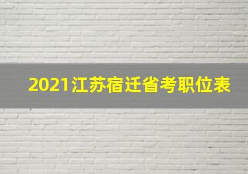 2021江苏宿迁省考职位表