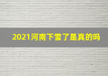 2021河南下雪了是真的吗