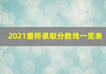 2021重师录取分数线一览表