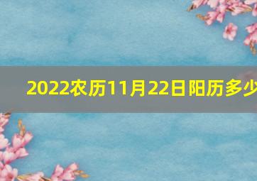 2022农历11月22日阳历多少