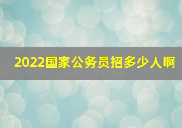 2022国家公务员招多少人啊